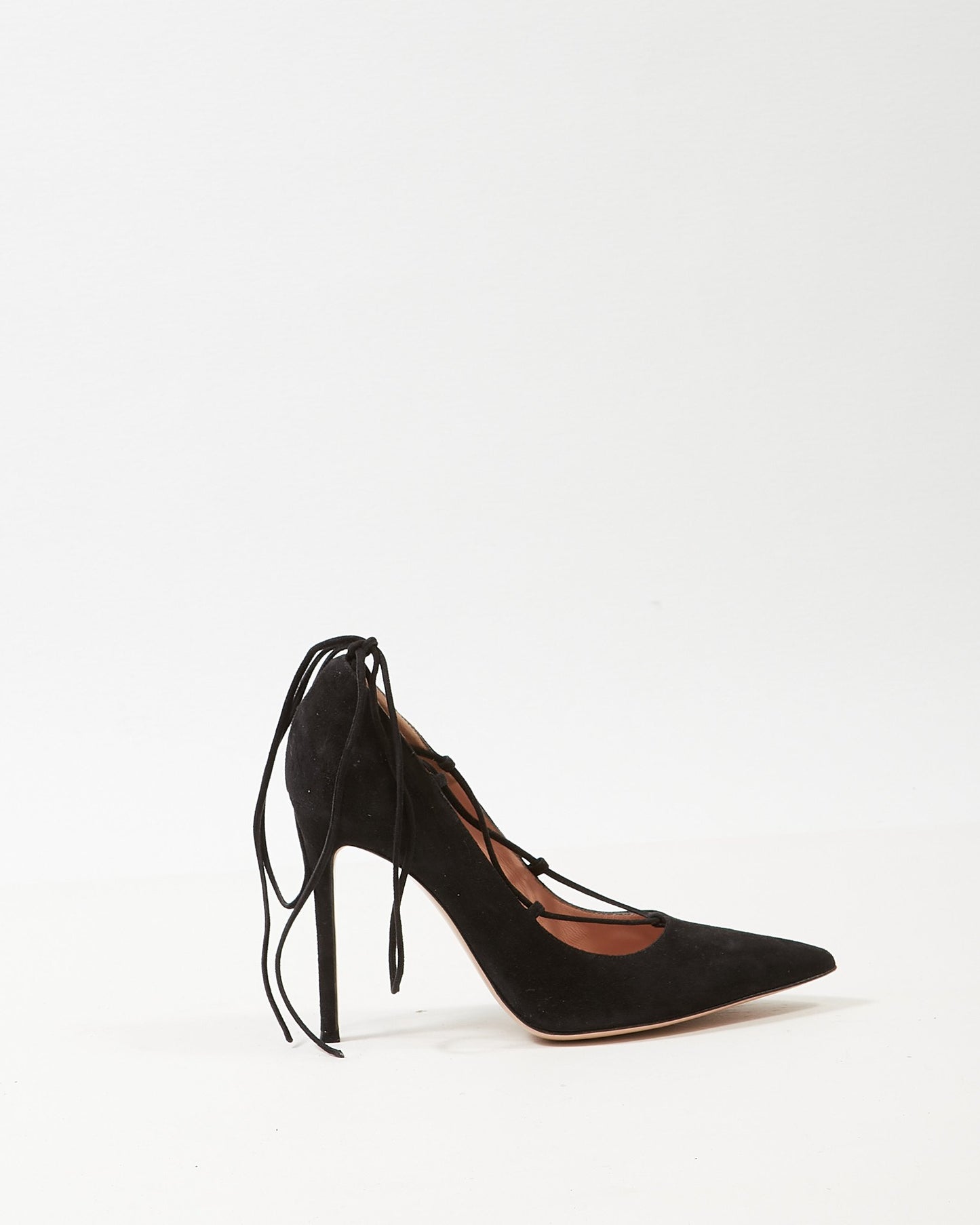 Gianvito Rossi Black Suede Femi Lace-Up Pumps - 40