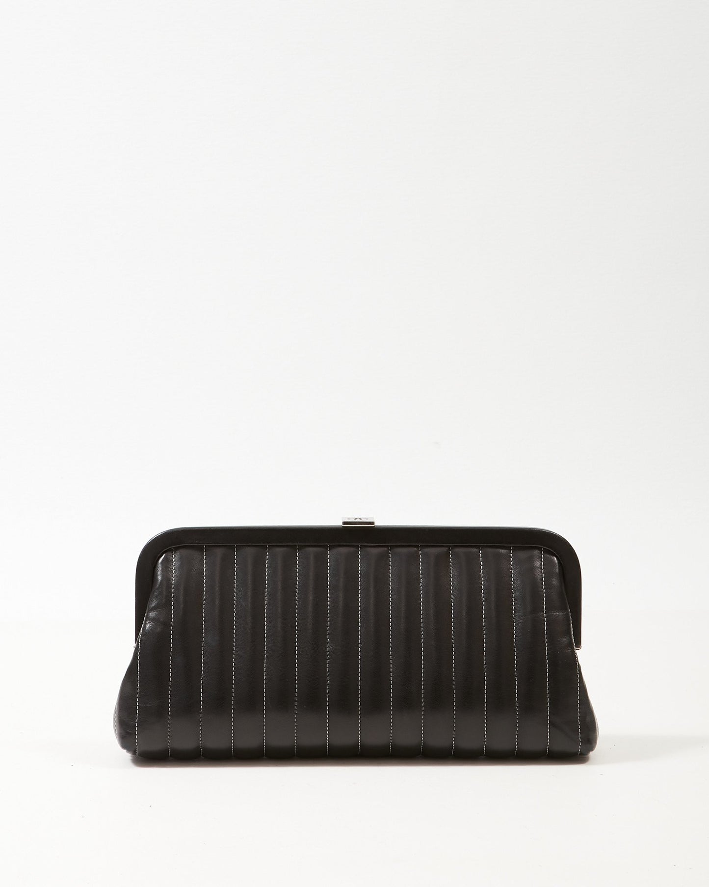 Chanel Black Lambskin Mademoiselle Timeless Ligne Clutch