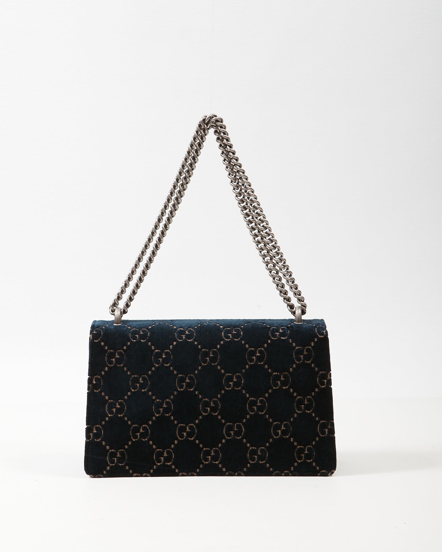 Gucci Navy Velvet GG Small Dionysus Shoulder Bag