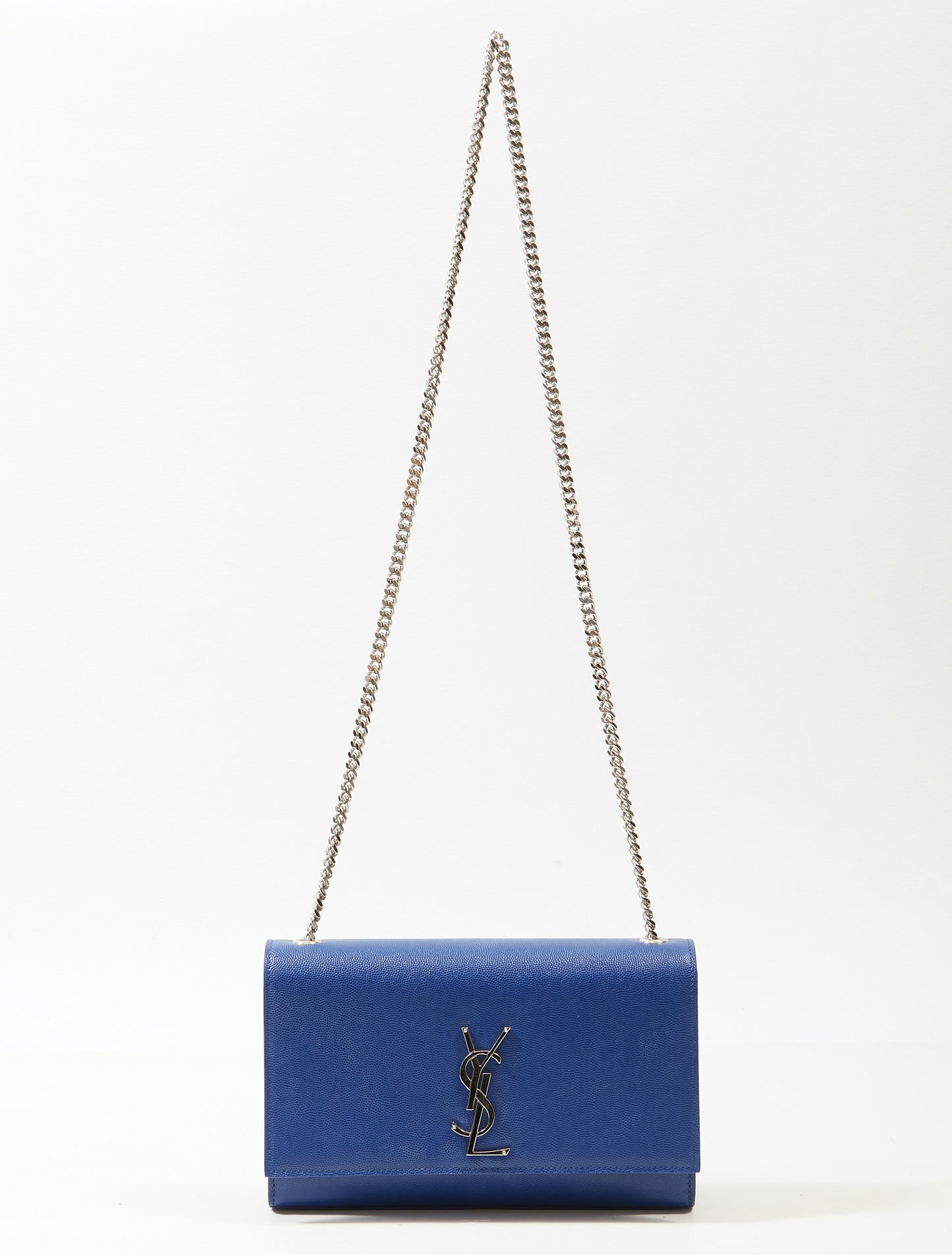 Saint Laurent Blue Leather Medium Kate Chain Shoulder Bag