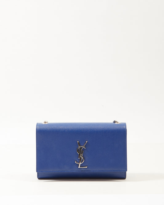 Saint Laurent Blue Leather Medium Kate Chain Shoulder Bag