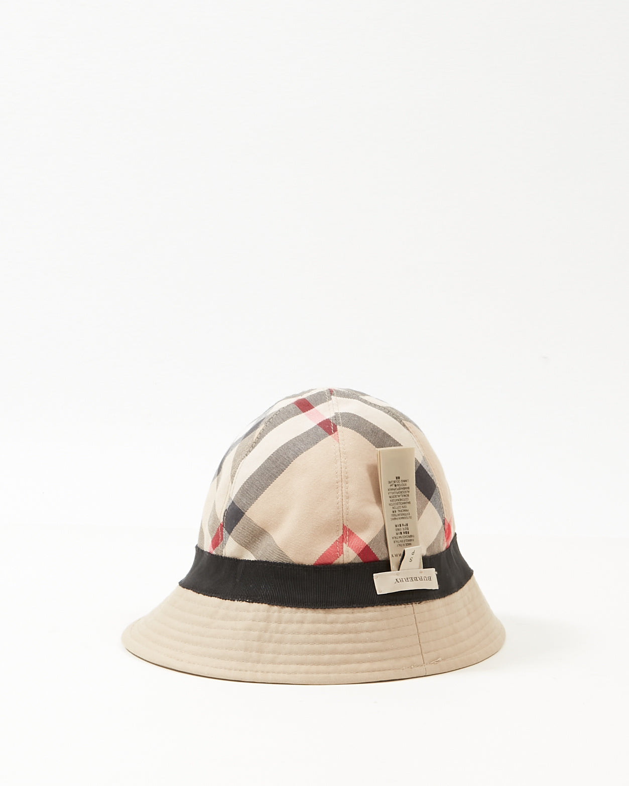 Burberry Beige Nova Check Reversible Bucket Hat - S