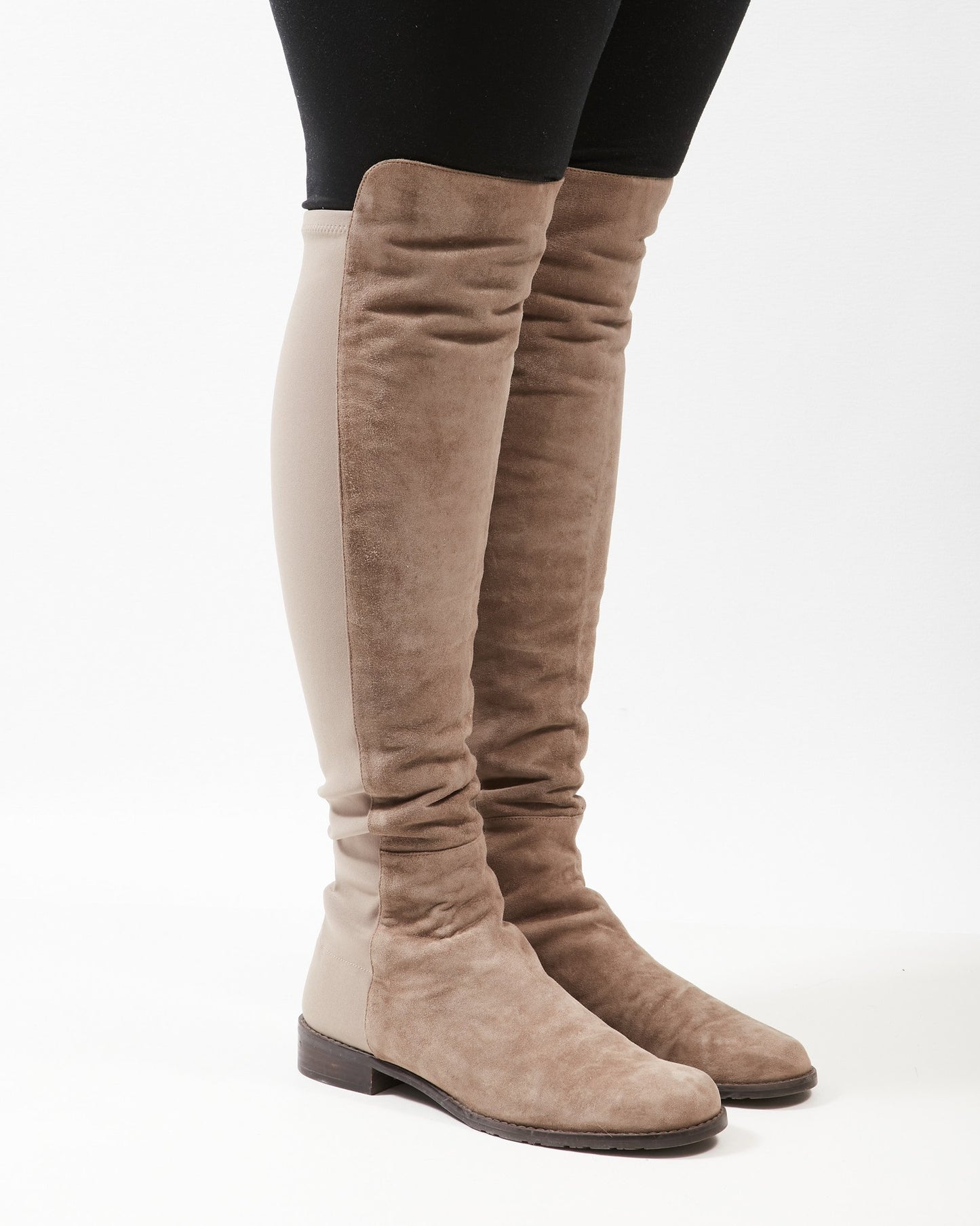 Stuart Weitzman Grey Taupe Suede 50/50 OTK Boots - 9