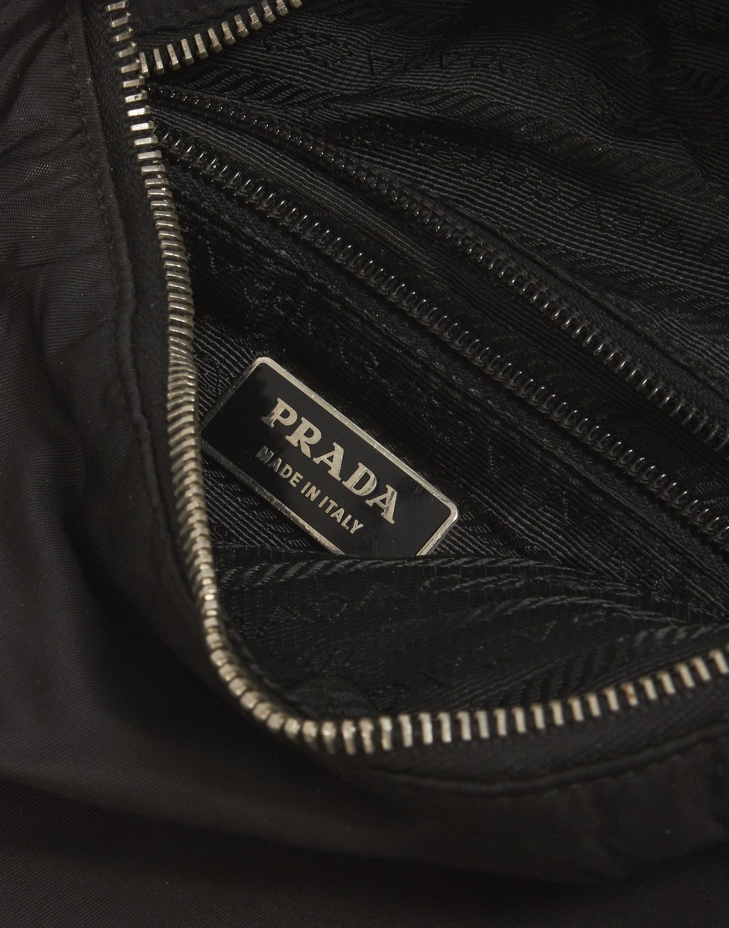 Prada Black Nylon Tessuto Belted Shoulder Bag