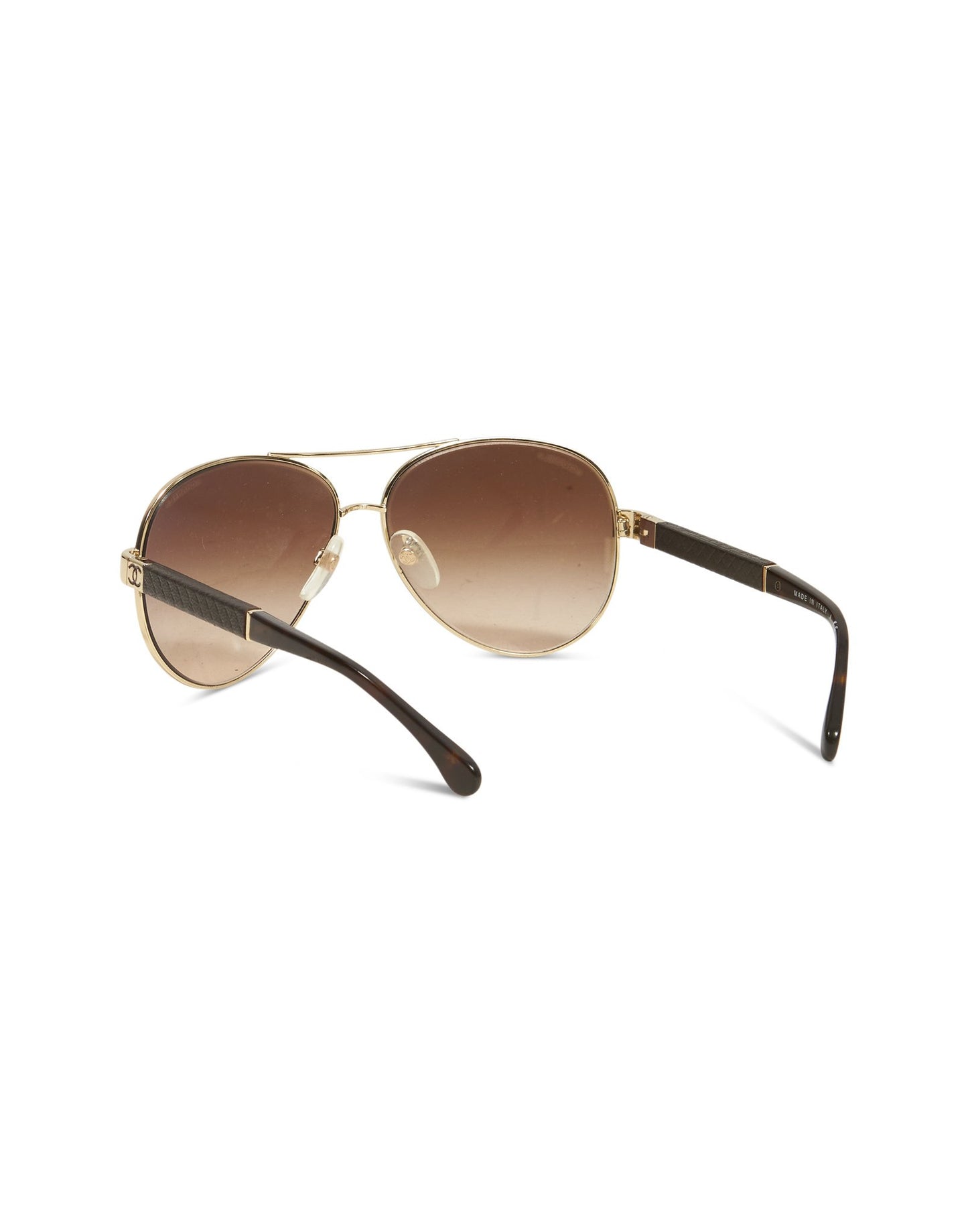 Chanel Gold 
Brown 4195-Q Aviator Sunglasses