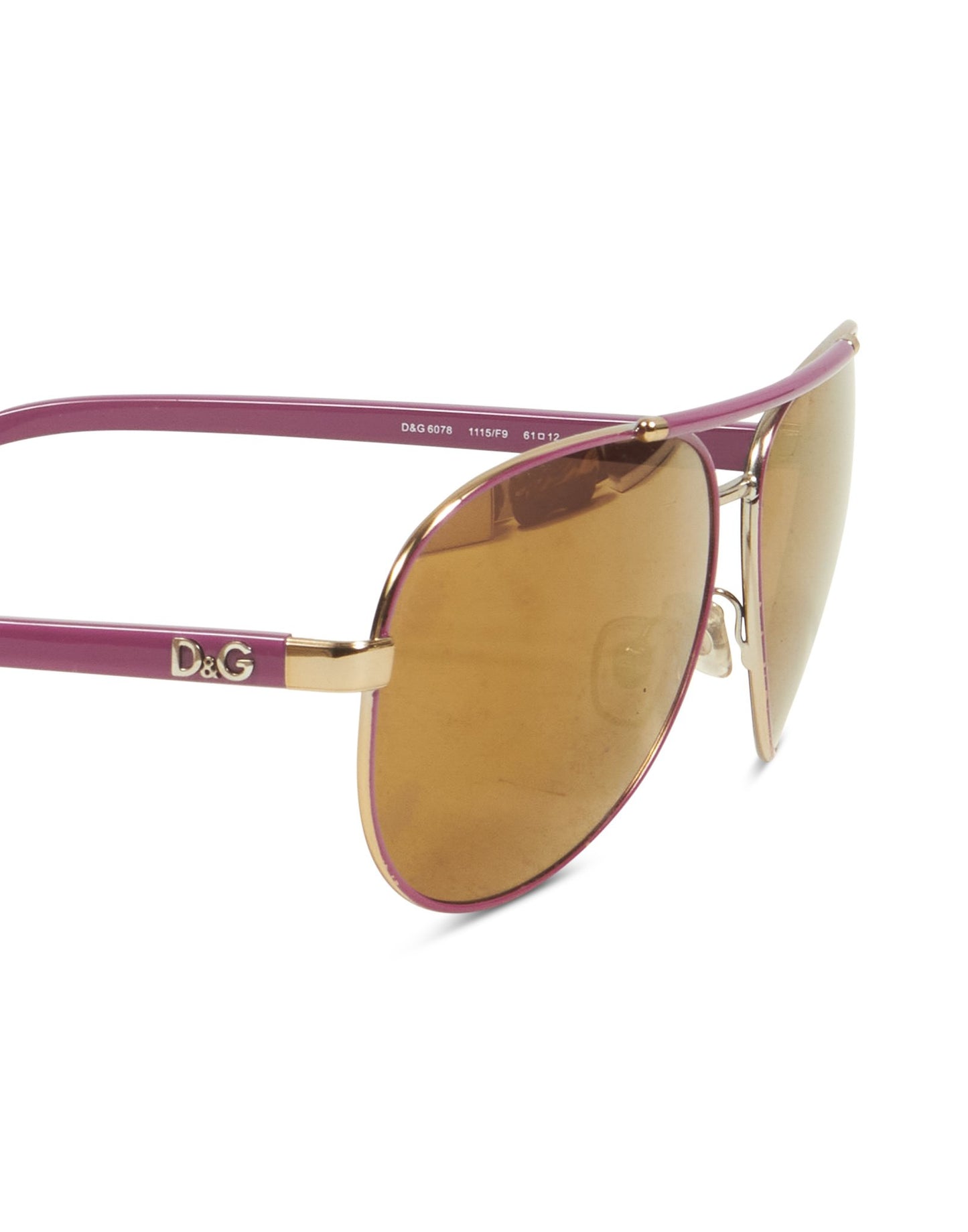 Dolce 
Gabbana Purple D&G 6078 Aviator Sunglasses