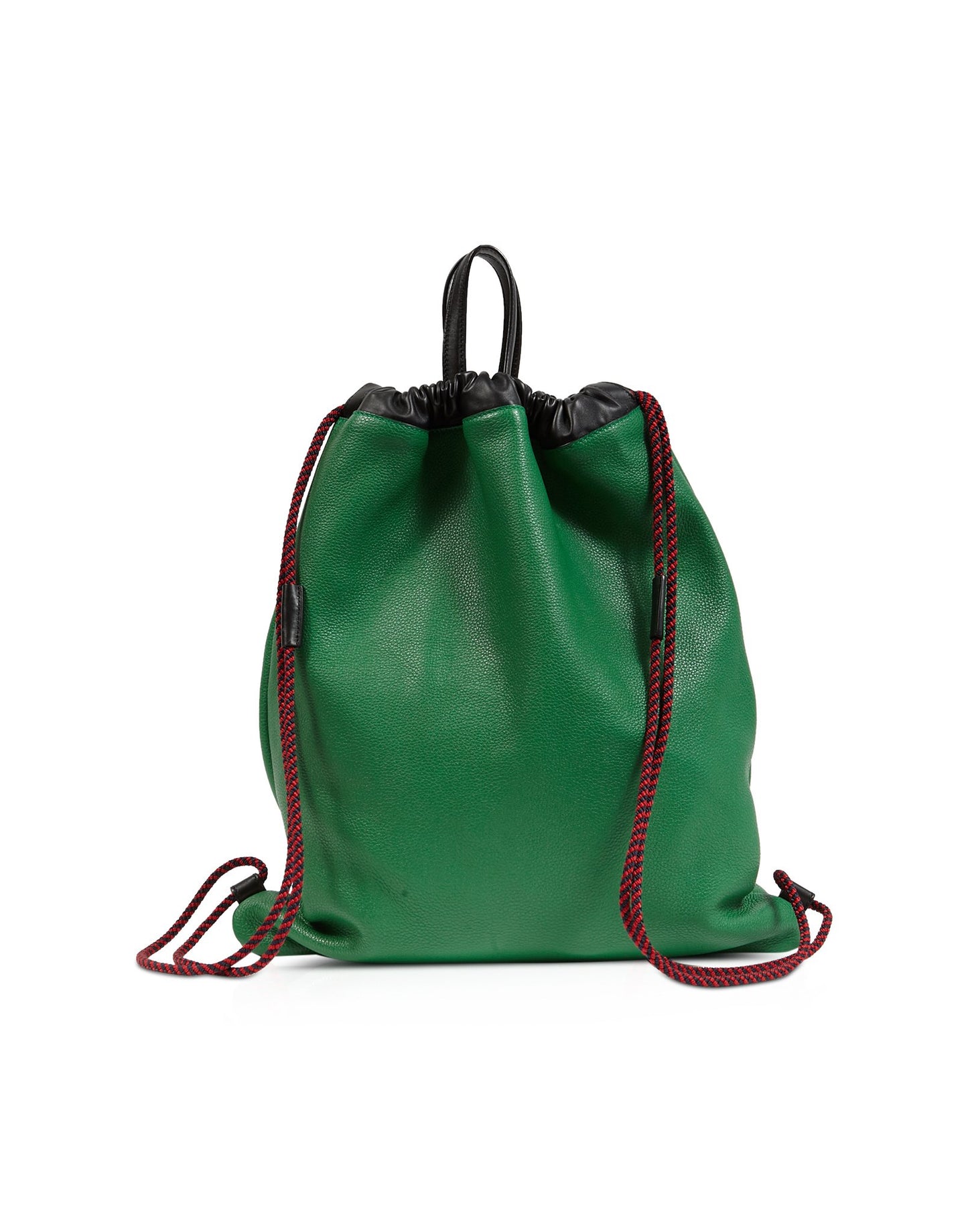 Gucci Green Leather Logo Drawstring Backpack