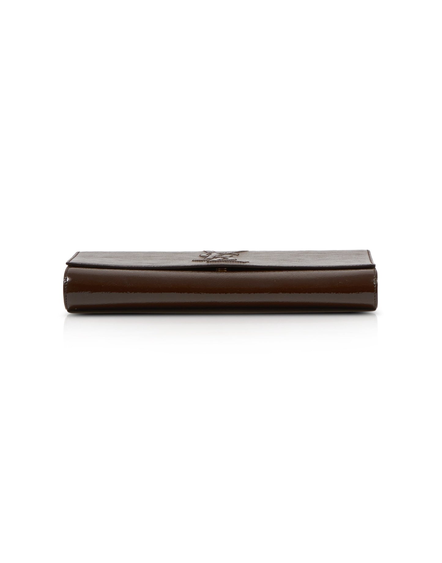 Saint Laurent Brown Patent Belle De Jour Clutch