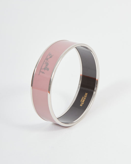 Hermès Rosewood Enamel Bangle Bracelet