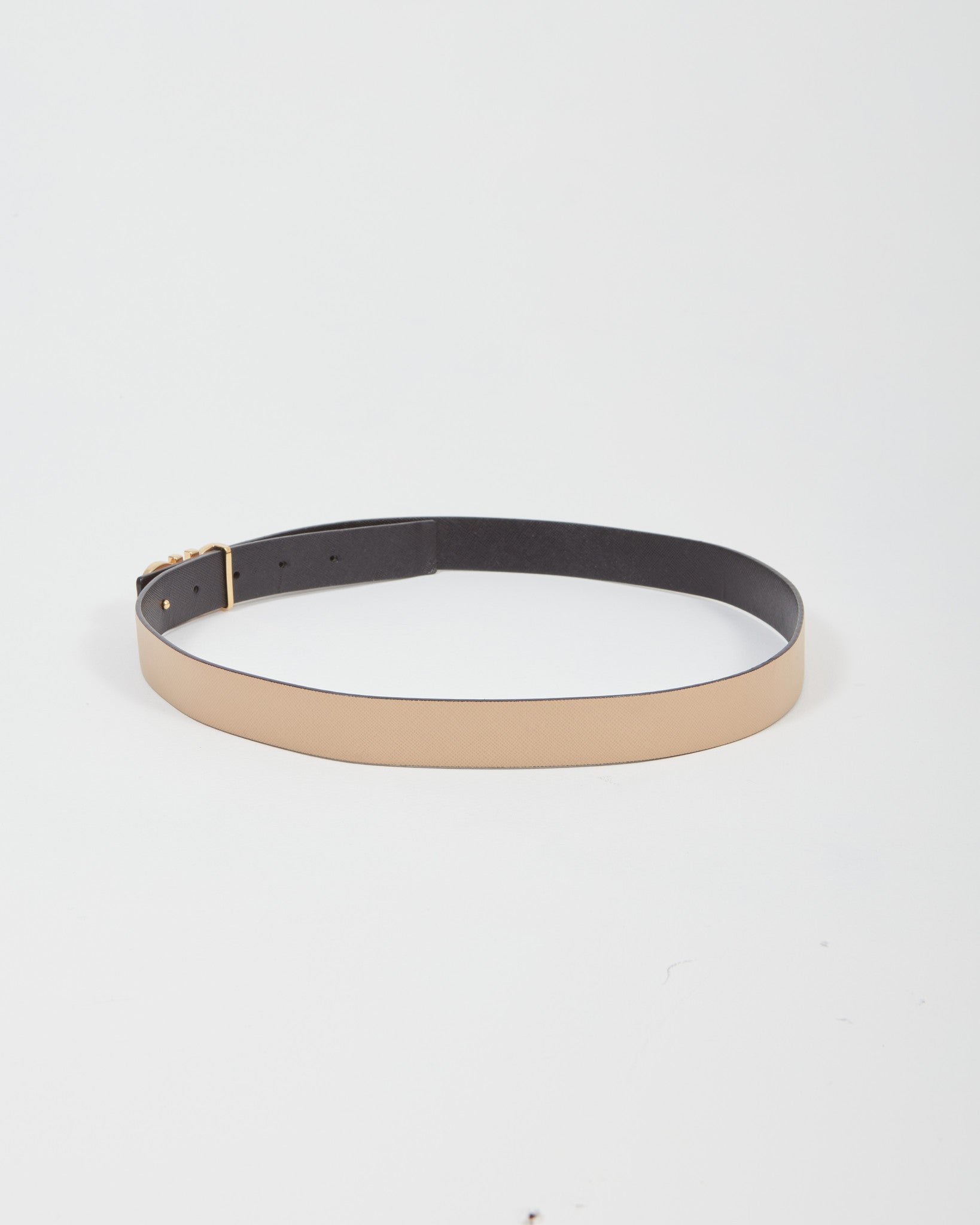 Ferragamo Black/Beige Leather Gancini Réversible Belt - 75