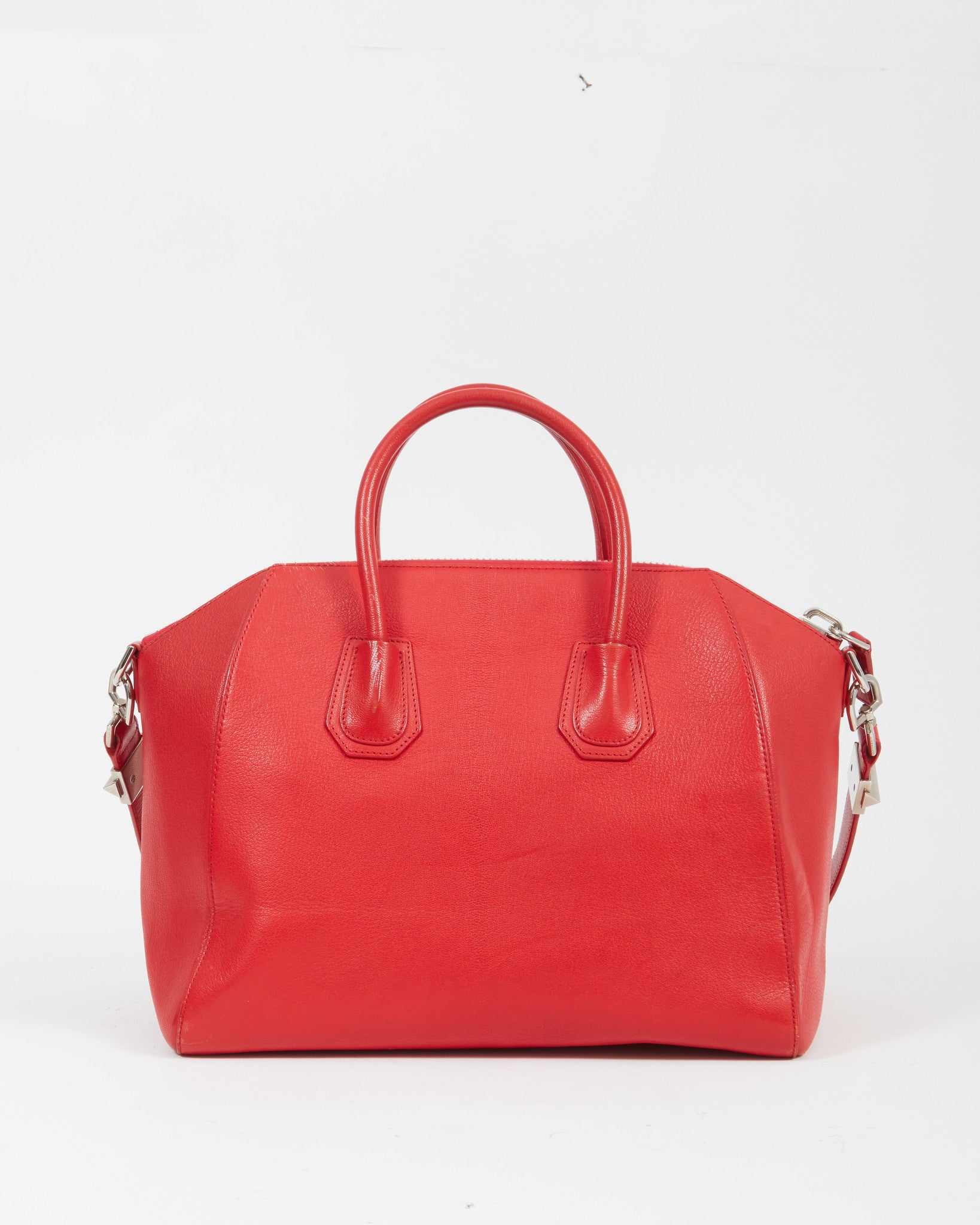 Givenchy Red Grained Leather Large Antigona Bag