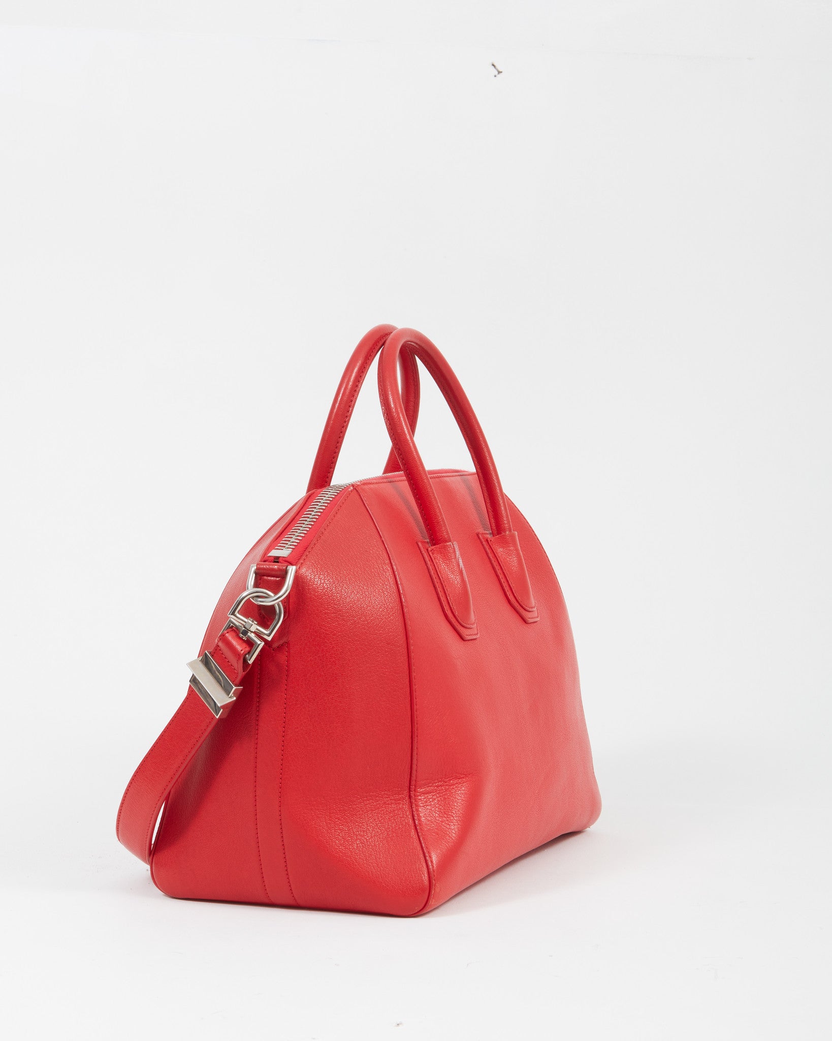 Givenchy Red Grained Leather Large Antigona Bag