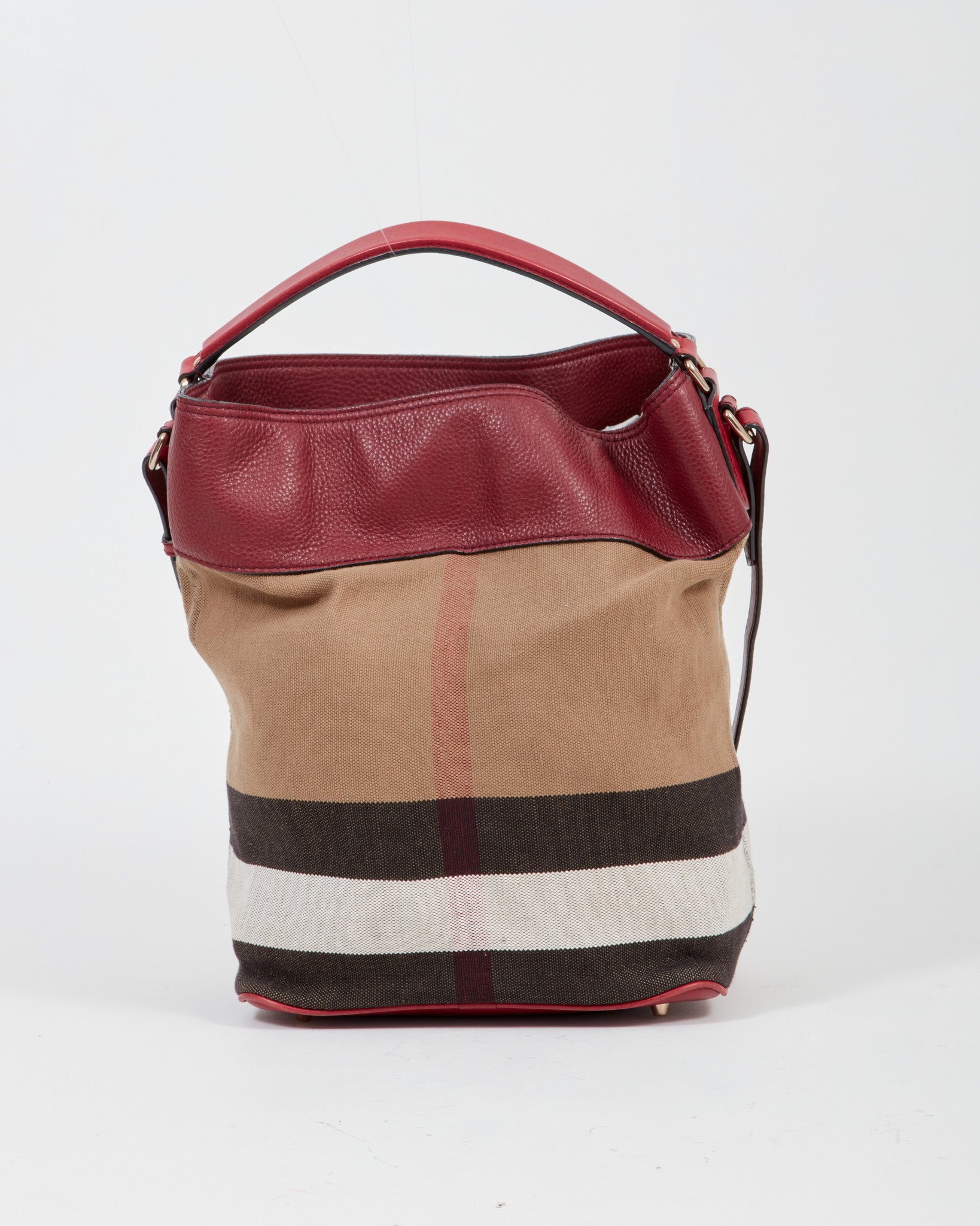 Burberry Burgundy Ashby Bucket Bag