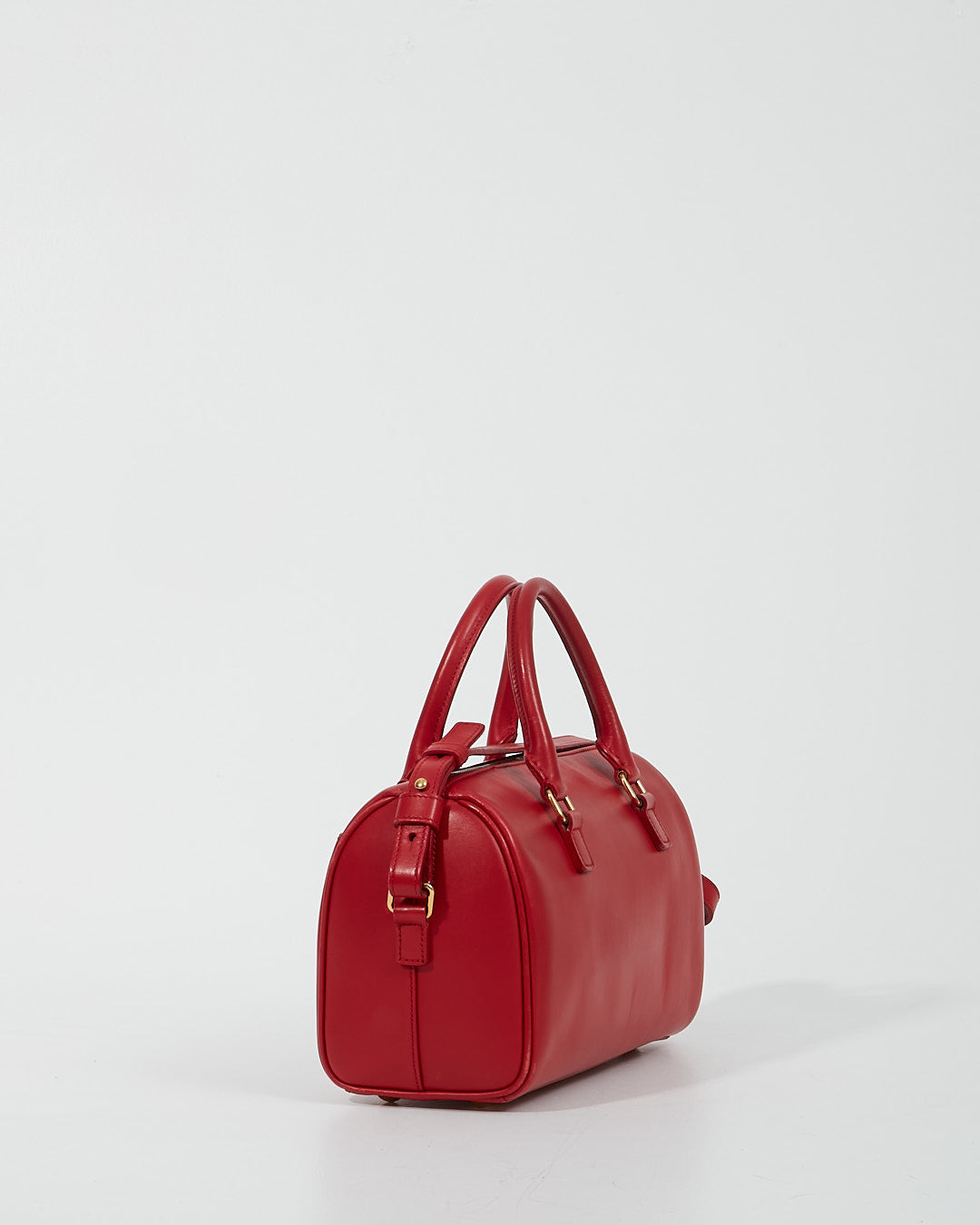 Saint Laurent Red Leather Baby Duffle Bag