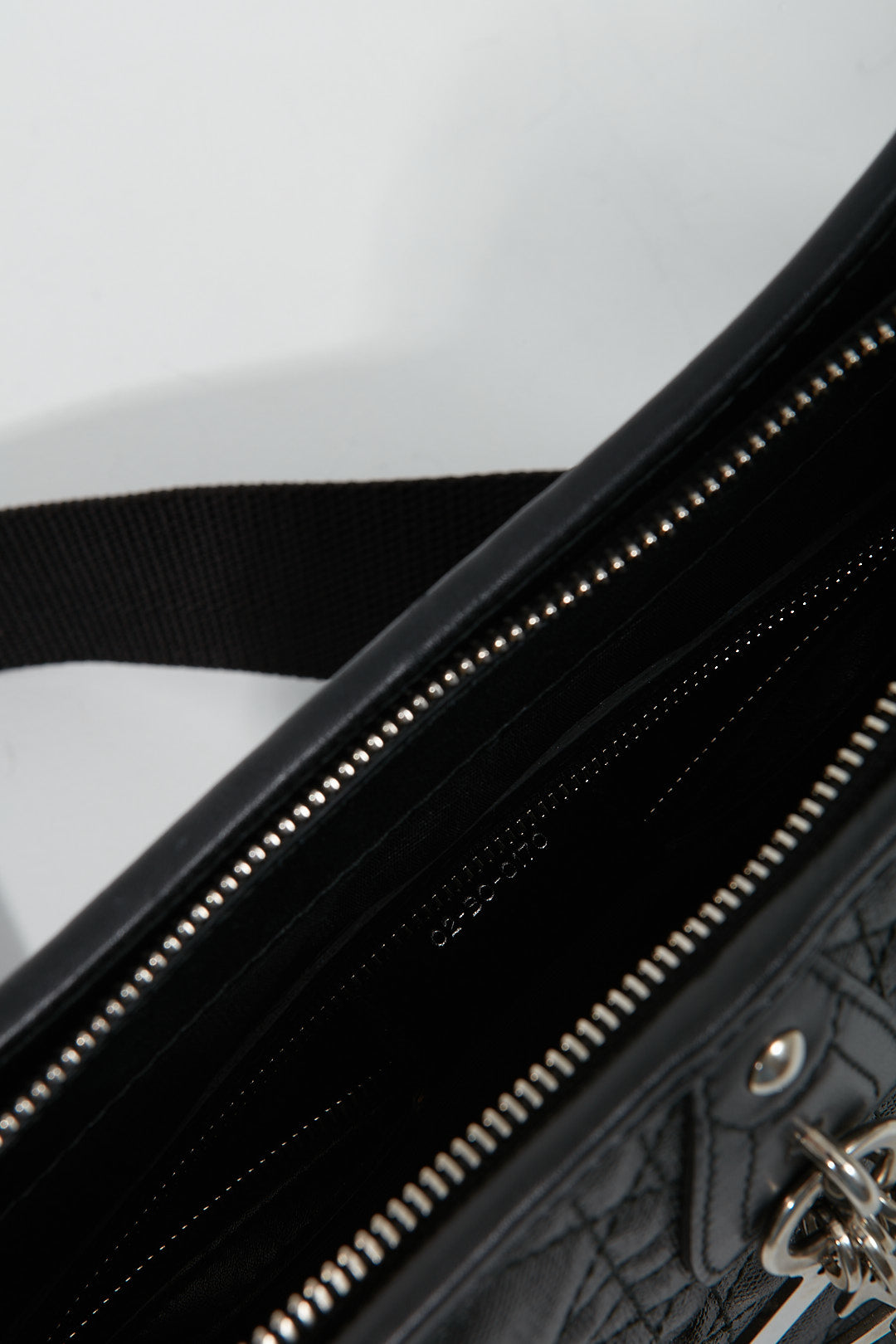 Dior Black Coated Canvas Cannage Messenger Bag