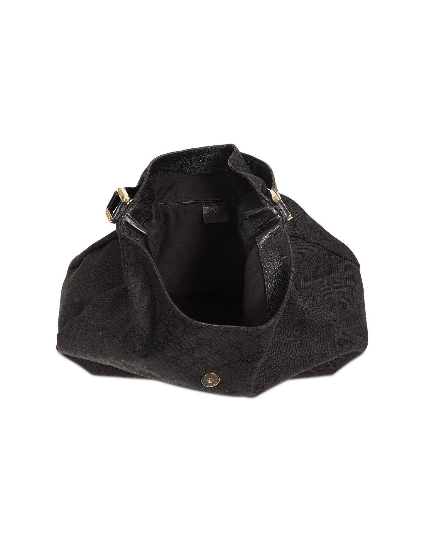 Gucci Black GG Canvas Web Hobo Shoulder Bag