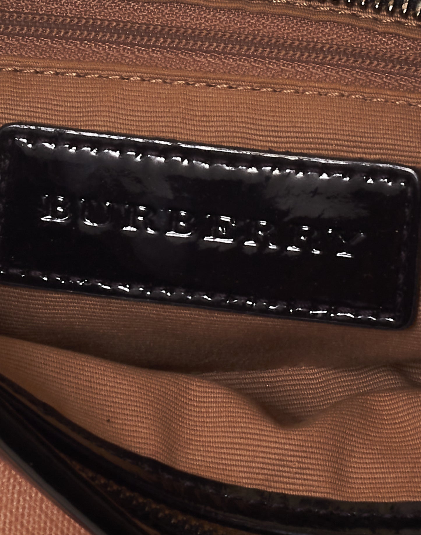 Burberry Black Patent Coated Canvas Supernova Check Baguette Shoulder Bag