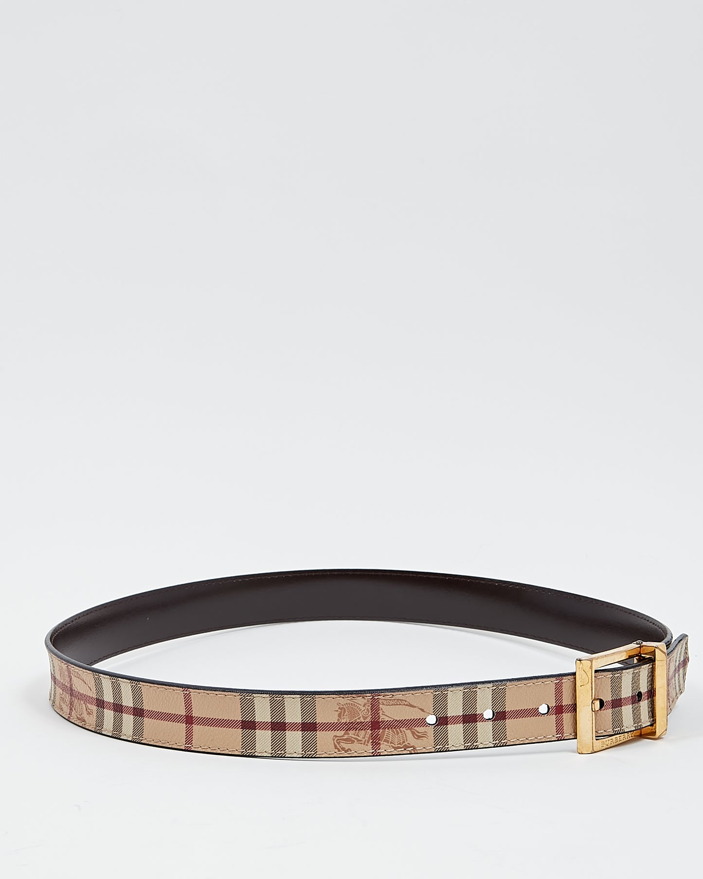 Burberry Beige Nova Check Canvas/Leather Reversible Belt - 34/85