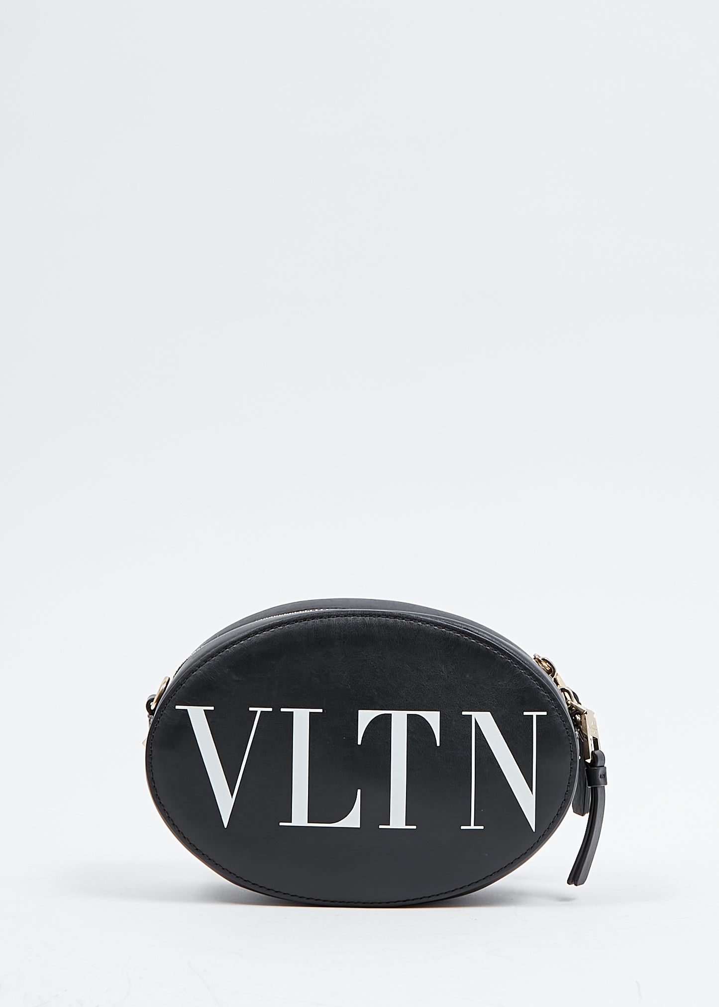 Valentino Black Leather VLTN Logo Rockstud Crossbody Bag