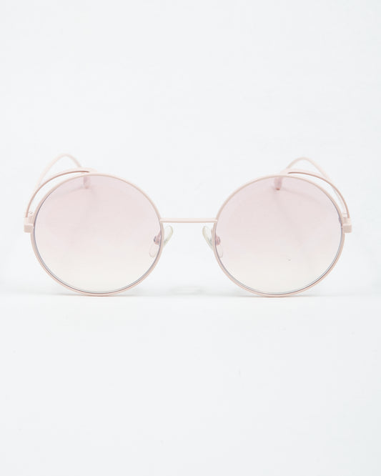 Fendi Pink Metal Round Frame FF0343/S Sunglasses