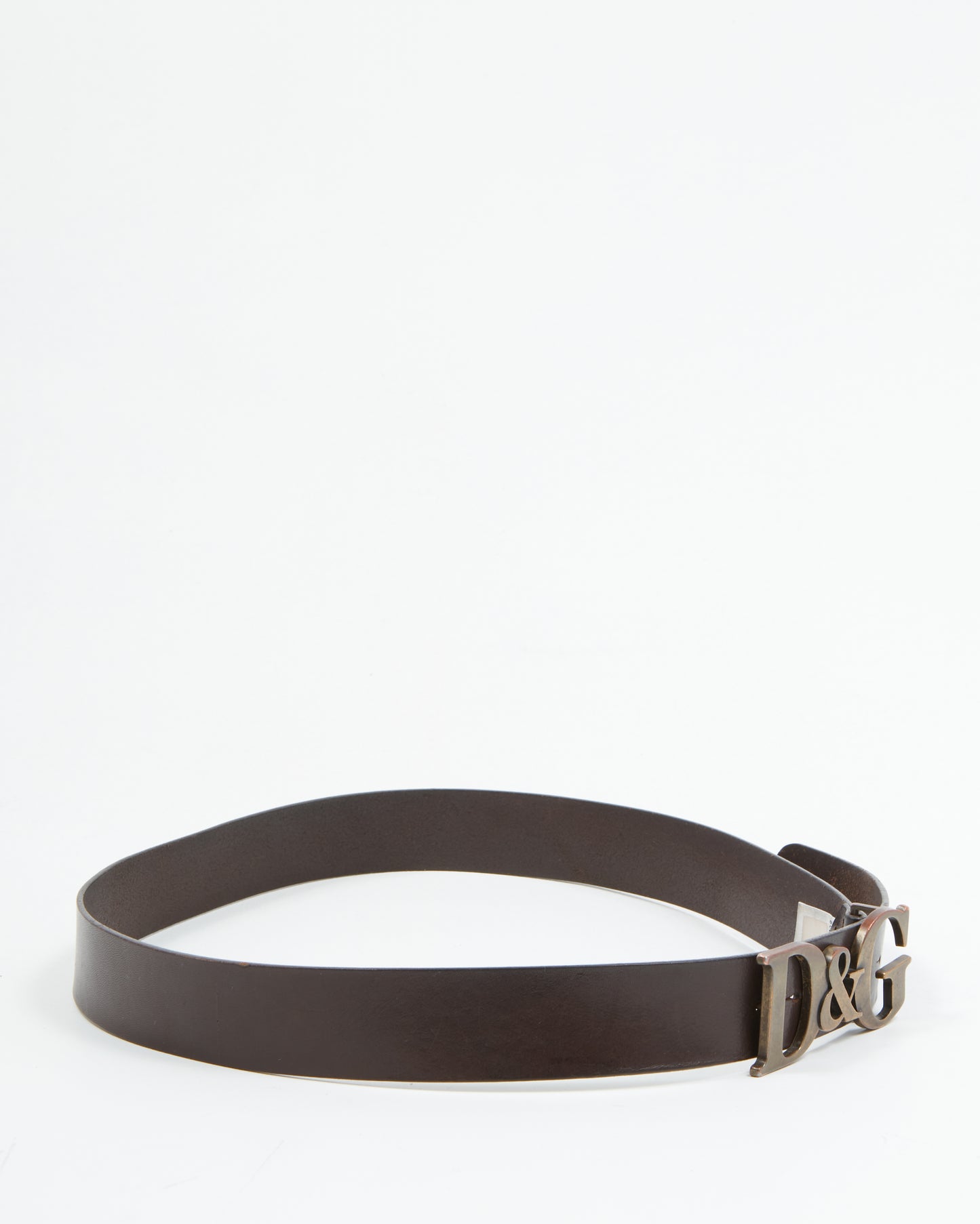 Dolce Gabbana Brown D&G Logo Buckle Belt - 36