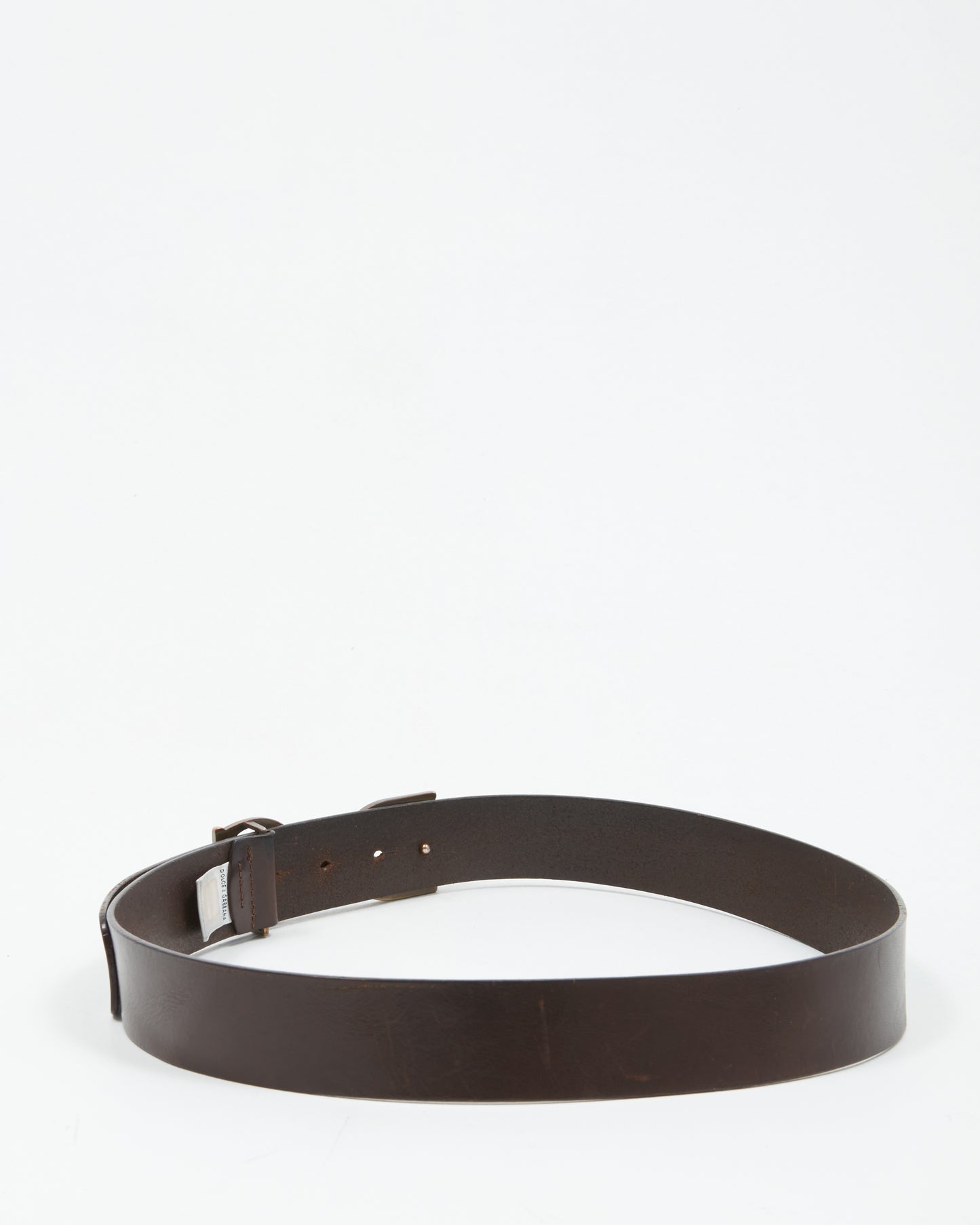 Dolce Gabbana Brown D&G Logo Buckle Belt - 36