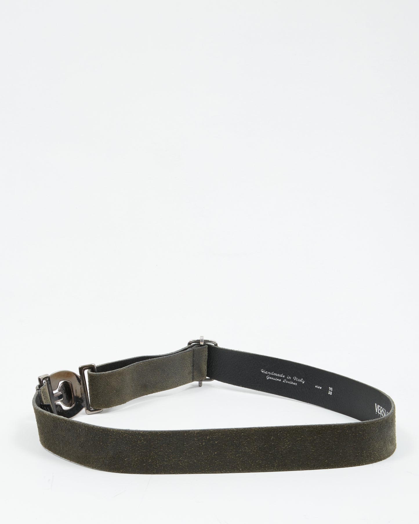 Versace Versus Khaki Suede Leather Belt - 38/95