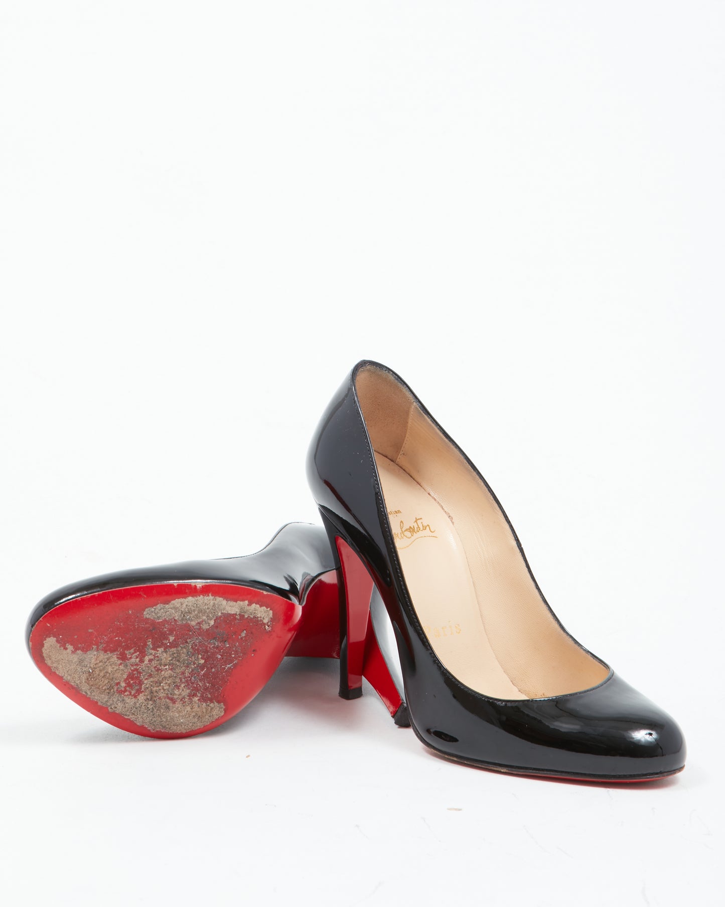 Christian Louboutin Black Patent Fifille 100mm Pumps - 35