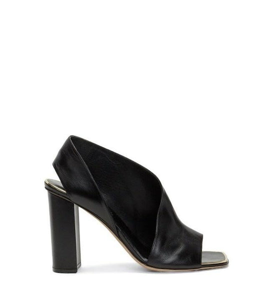 Celine Black Leather Asymmetrical Sandal 100mm - 40