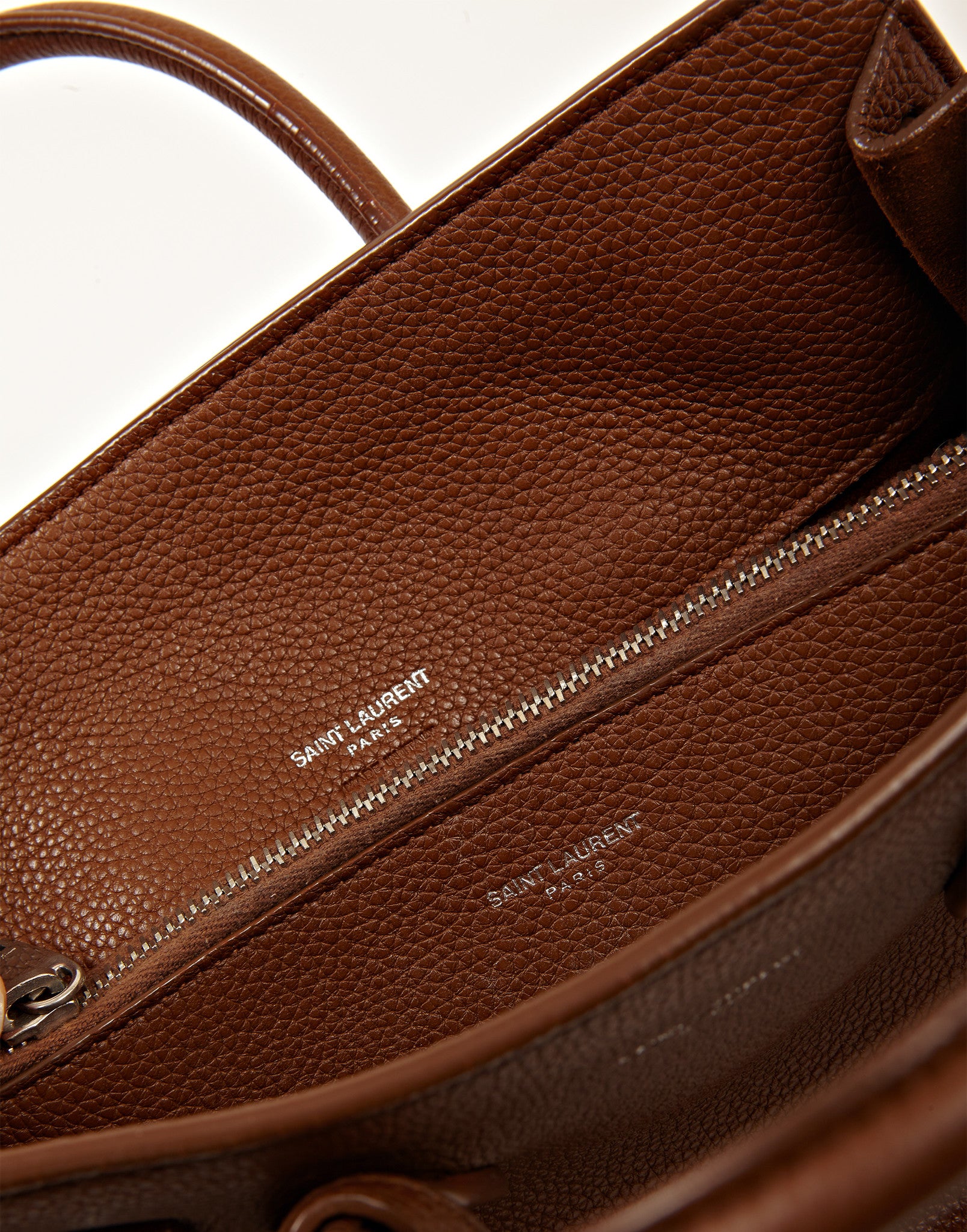 Saint Laurent Brown Grained Leather Baby Sac de Jour