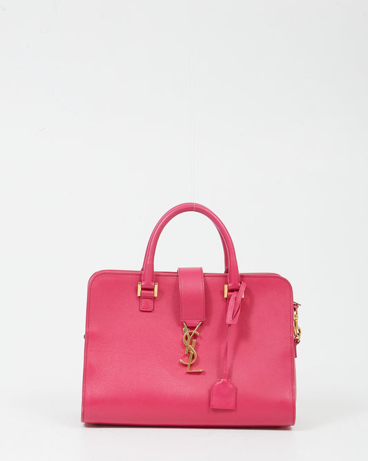 Saint Laurent Fuchsia Pink Cabas Monogram 2-Way Tote