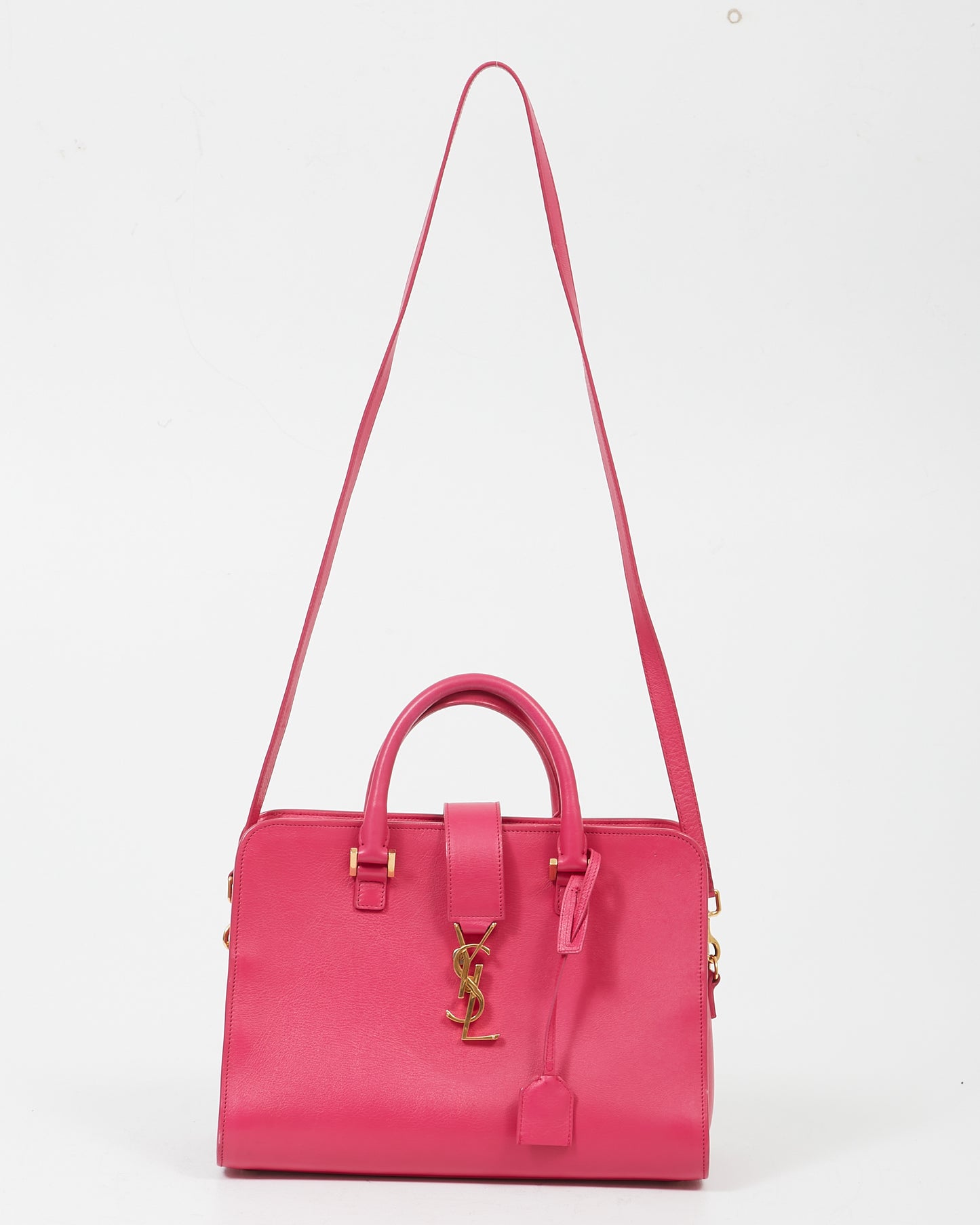 Saint Laurent Fuchsia Pink Cabas Monogram 2-Way Tote