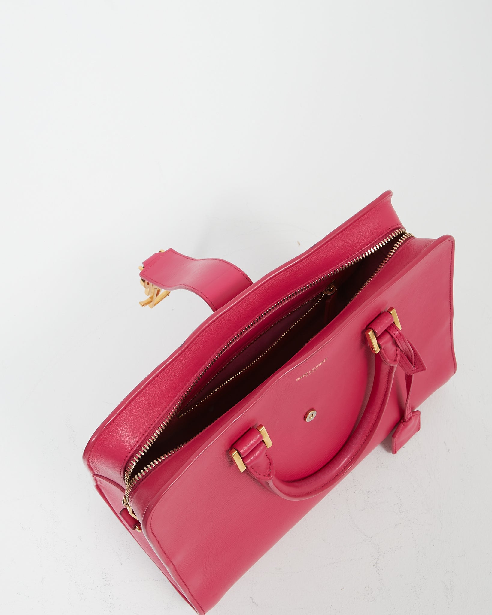 Saint Laurent Fuchsia Pink Cabas Monogram 2-Way Tote