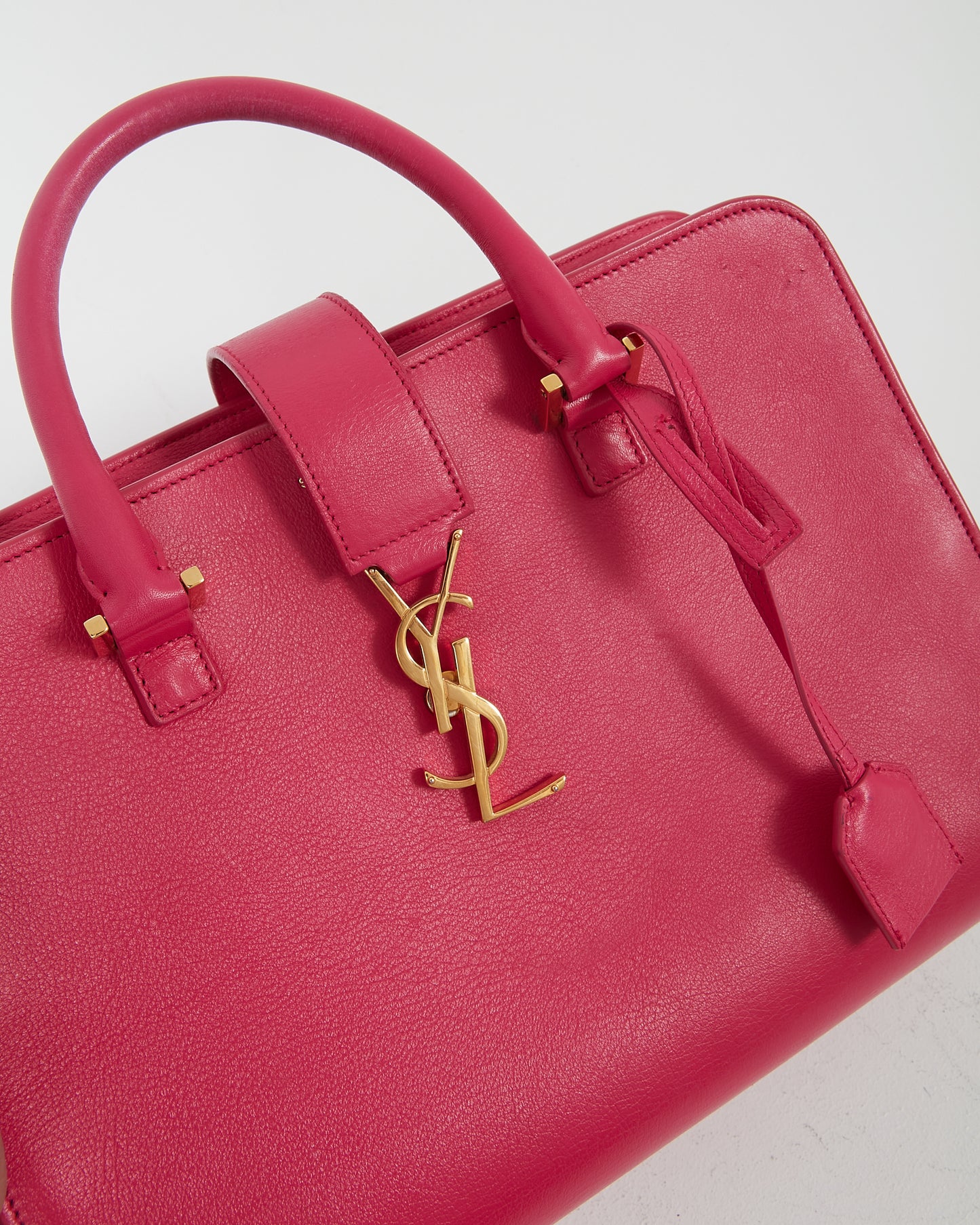 Saint Laurent Fuchsia Pink Cabas Monogram 2-Way Tote